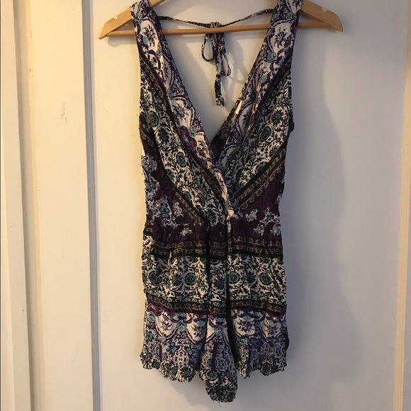 Floral plunge romper - Picture 1 of 8
